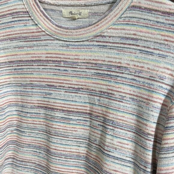 Madewell Bubble-Sleeve Crop Top in Rainbow Stripe - Picture 3 of 7